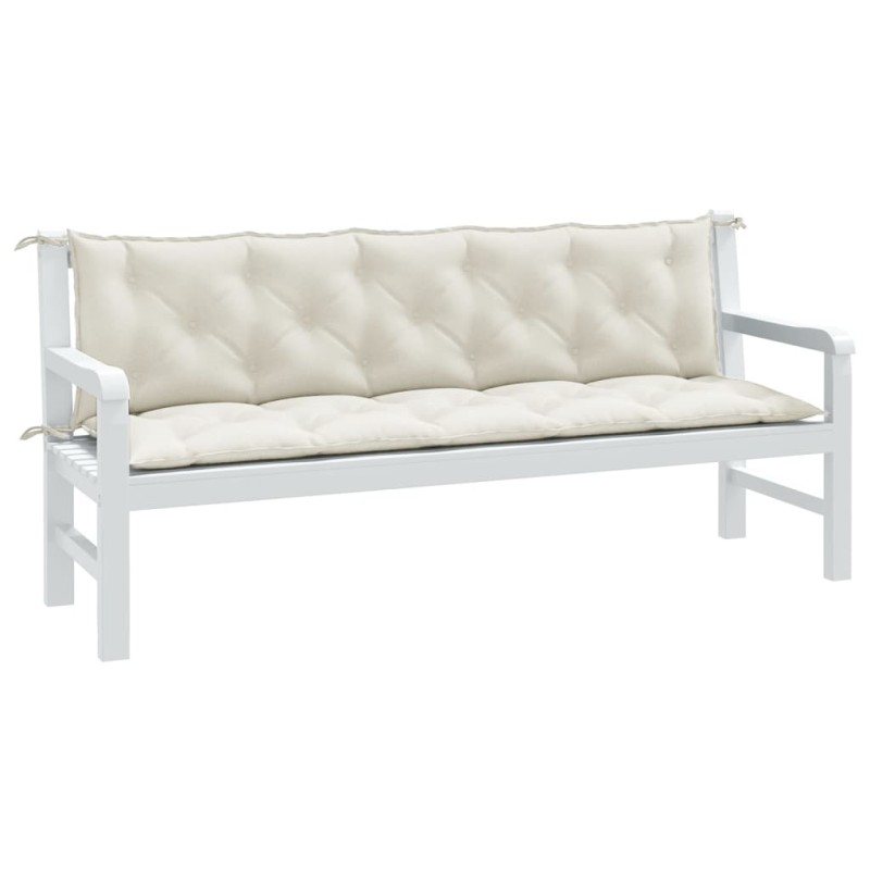 vidaXL Μαξιλάρι Πάγκου Κήπου Κρεμ Μελανζέ 180x50x7 εκ. Ύφασμα