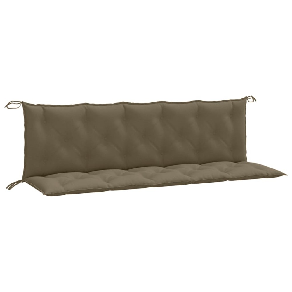 vidaXL Μαξιλάρια Πάγκου Κήπου 2 τεμ. Taupe Μελανζέ 180x50x7 εκ. Ύφ.