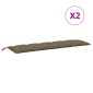 vidaXL Μαξιλάρια Πάγκου Κήπου 2 τεμ. Taupe Μελανζέ 180x50x7 εκ. Ύφ.