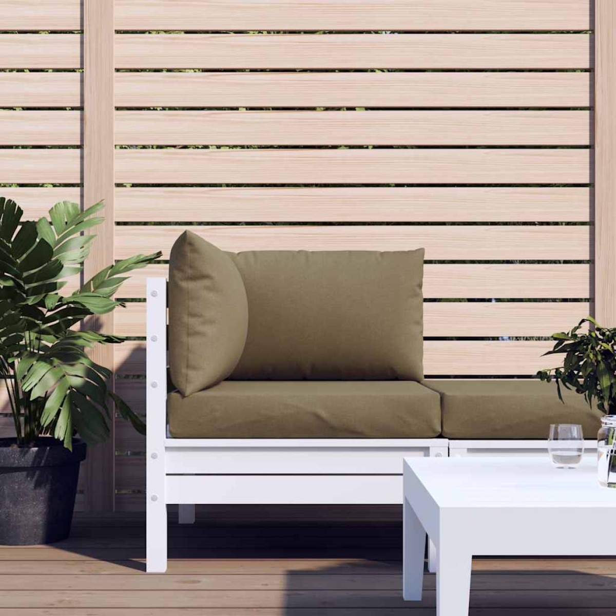 vidaXL Μαξιλάρια από Παλέτες 3 τεμ., Ύφασμα Melange Taupe