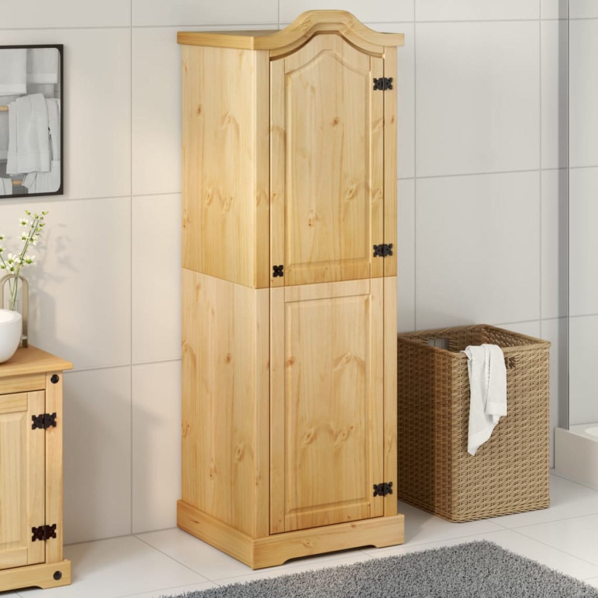 vidaXL Ντουλάπα Corona 55x52x170 εκ. από Μασίφ Ξύλο Πεύκου