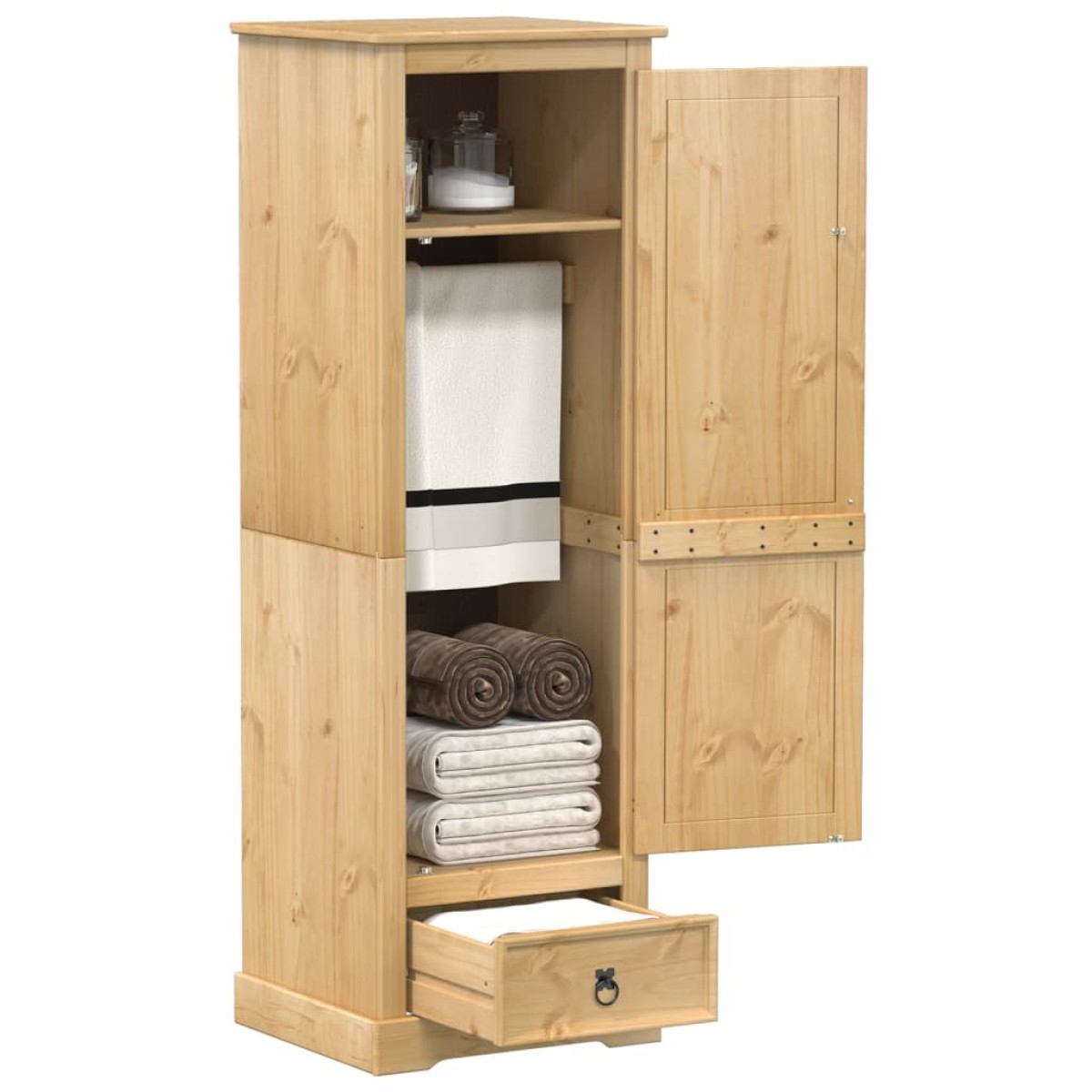vidaXL Ντουλάπα Corona 55x50x170 εκ. από Μασίφ Ξύλο Πεύκου
