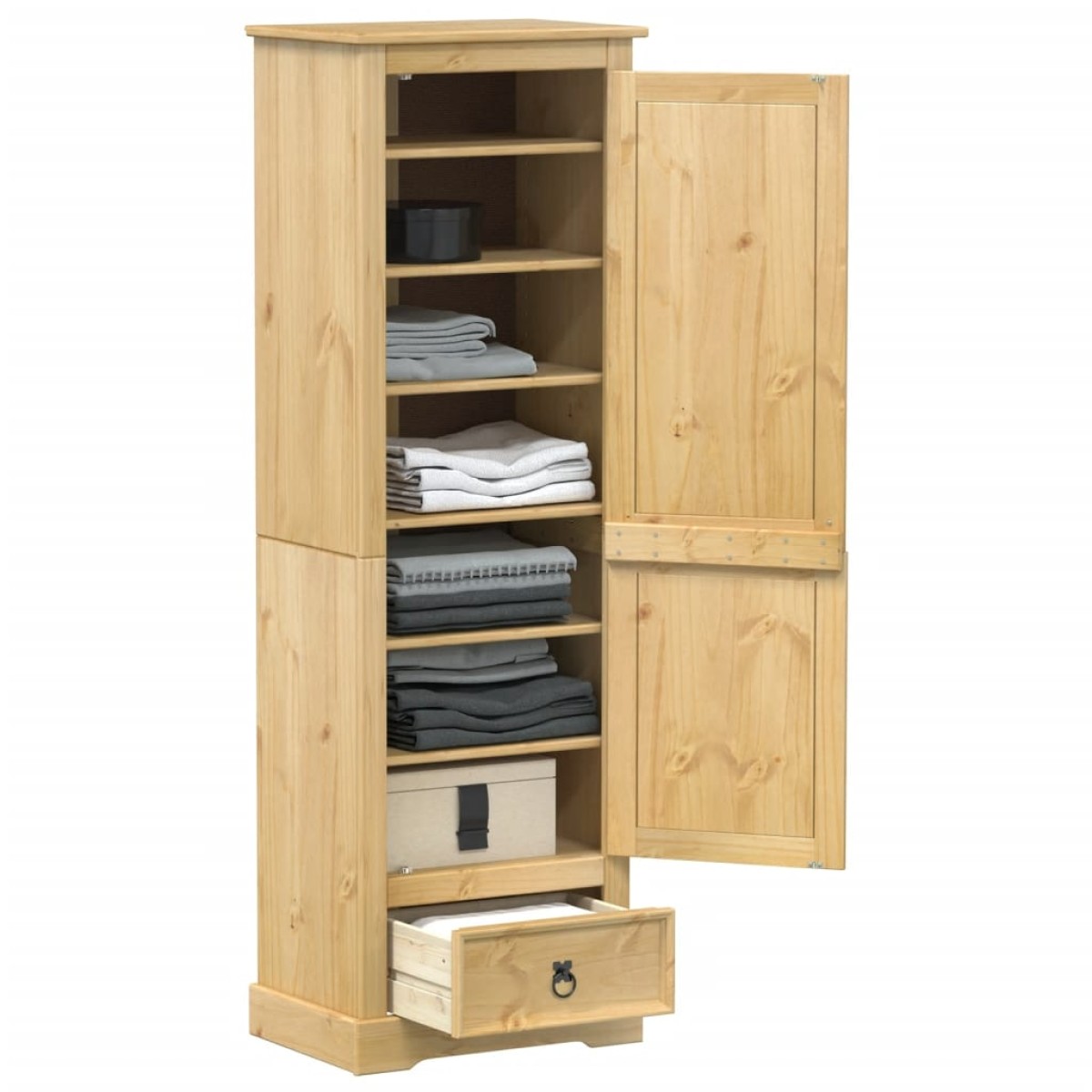 vidaXL Ντουλάπα Corona 55x38x170 εκ. από Μασίφ Ξύλο Πεύκου