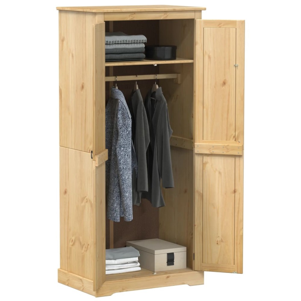 vidaXL Ντουλάπα Corona 76x50x170 εκ. από Μασίφ Ξύλο Πεύκου