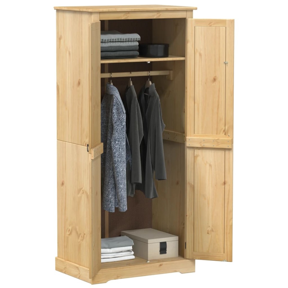 vidaXL Ντουλάπα Corona 76x50x170 εκ. από Μασίφ Ξύλο Πεύκου