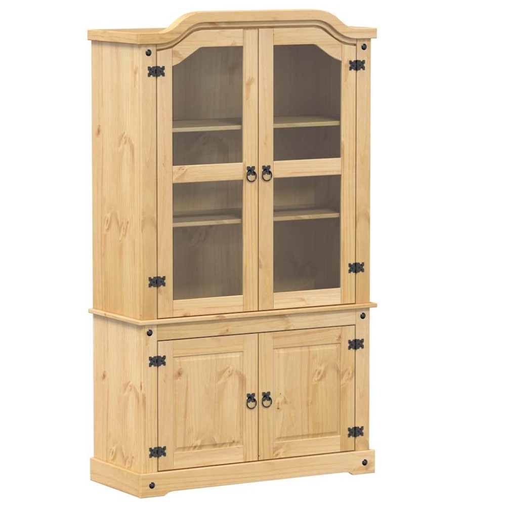vidaXL Βιτρίνα Corona 103,5 x 42 x 180 εκ. από Μασίφ Ξύλο Πεύκου