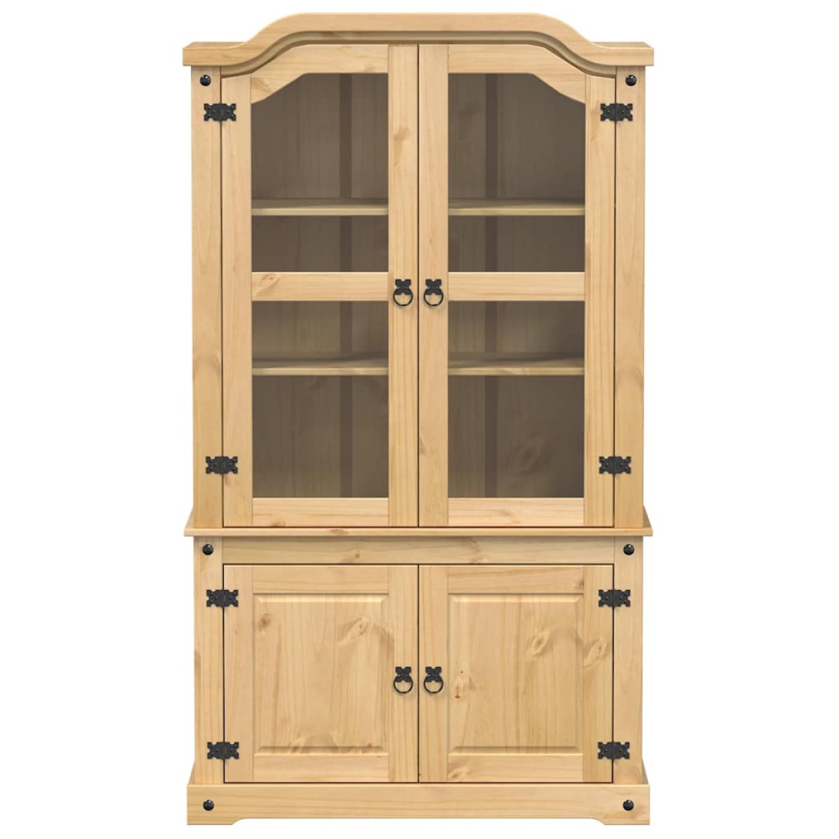 vidaXL Βιτρίνα Corona 103,5 x 42 x 180 εκ. από Μασίφ Ξύλο Πεύκου