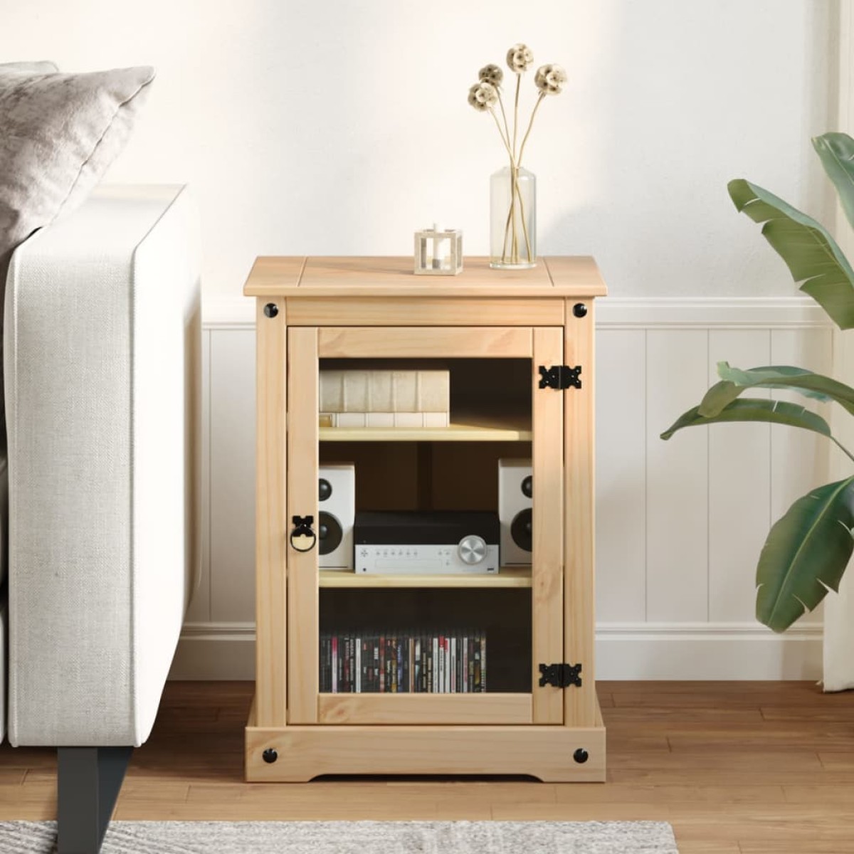 vidaXL Έπιπλο HiFi Corona 60x50x82 εκ. από Μασίφ Ξύλο Πεύκου