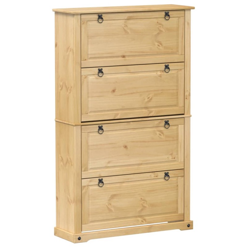 vidaXL Παπουτσοθήκη Corona 99x32x163,5 εκ. από Μασίφ Ξύλο Πεύκου