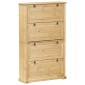 vidaXL Παπουτσοθήκη Corona 99x32x163,5 εκ. από Μασίφ Ξύλο Πεύκου