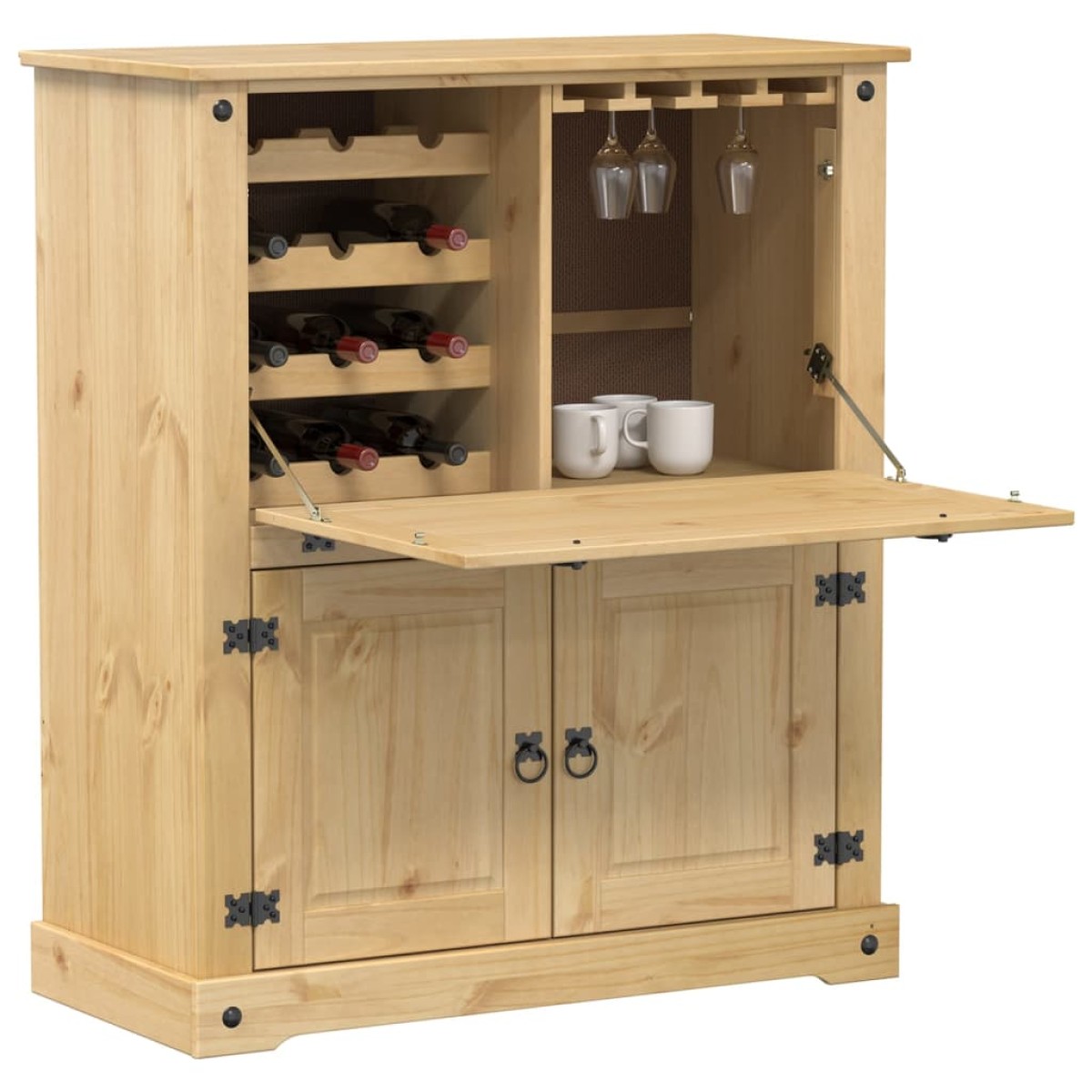 vidaXL Κάβα Κρασιών Corona 97x45x114 εκ. από Μασίφ Ξύλο Πεύκου