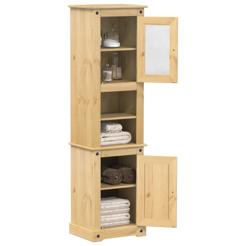 vidaXL Ντουλάπι Μπάνιου Corona 50x40x185 εκ. από Μασίφ Ξύλο Πεύκου