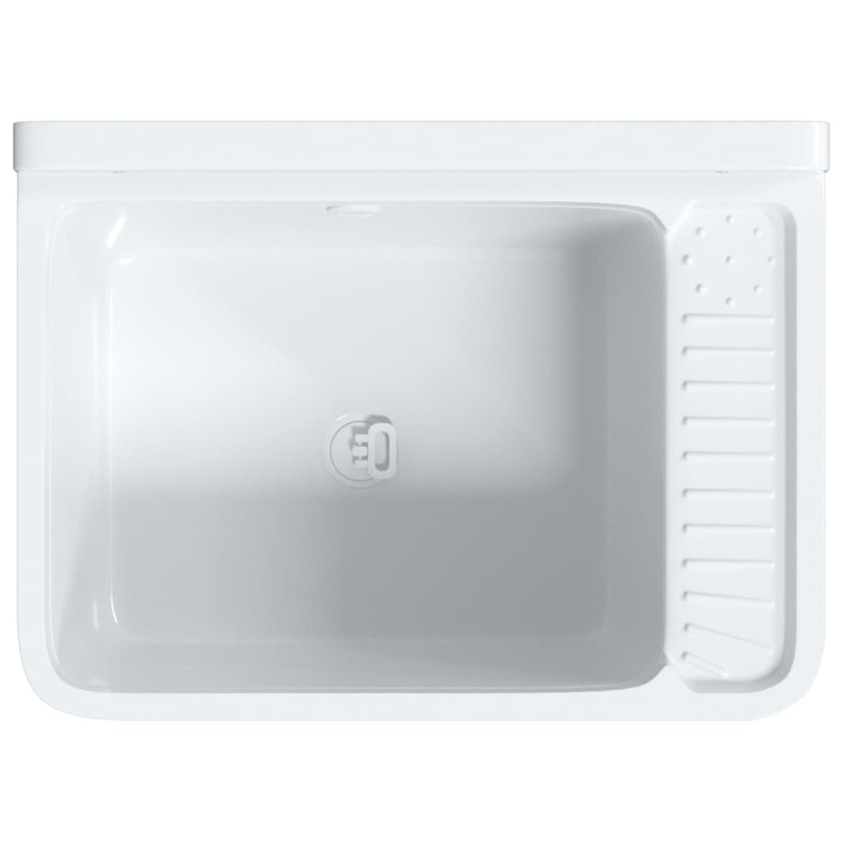 vidaXL Νιπτήρας Επίτοιχος Λευκός 50x35x24 εκ. από Ρητίνη
