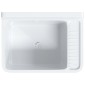 vidaXL Νιπτήρας Επίτοιχος Λευκός 50x35x24 εκ. από Ρητίνη
