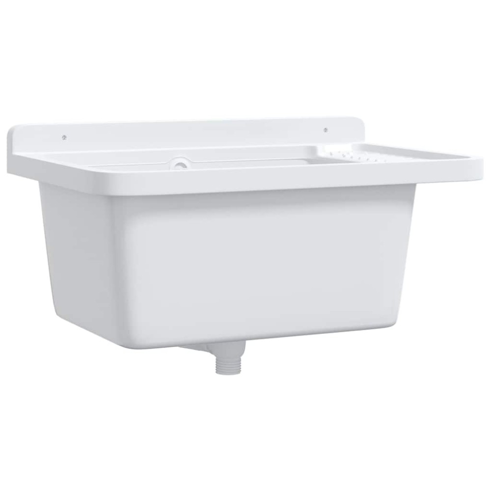 vidaXL Νιπτήρας Βοηθητικός Επίτοιχος Λευκός 60x40x28 εκ. από Ρητίνη