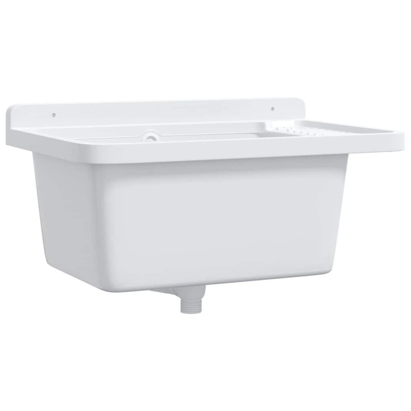 vidaXL Νιπτήρας Βοηθητικός Επίτοιχος Λευκός 60x40x28 εκ. από Ρητίνη