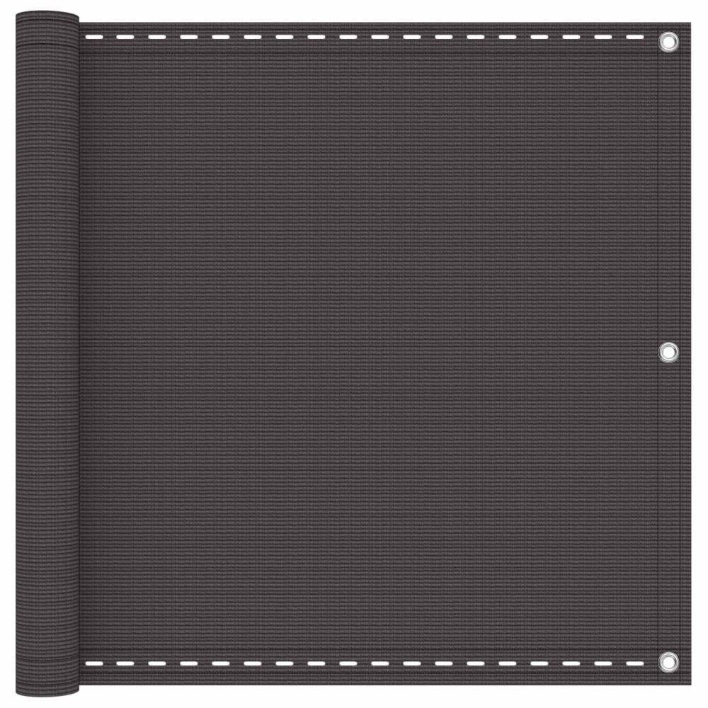 vidaXL Οθόνη Μπαλκονιού Ανθρακί 75 x 1200 εκ HDPE και Αλουμίνιο
