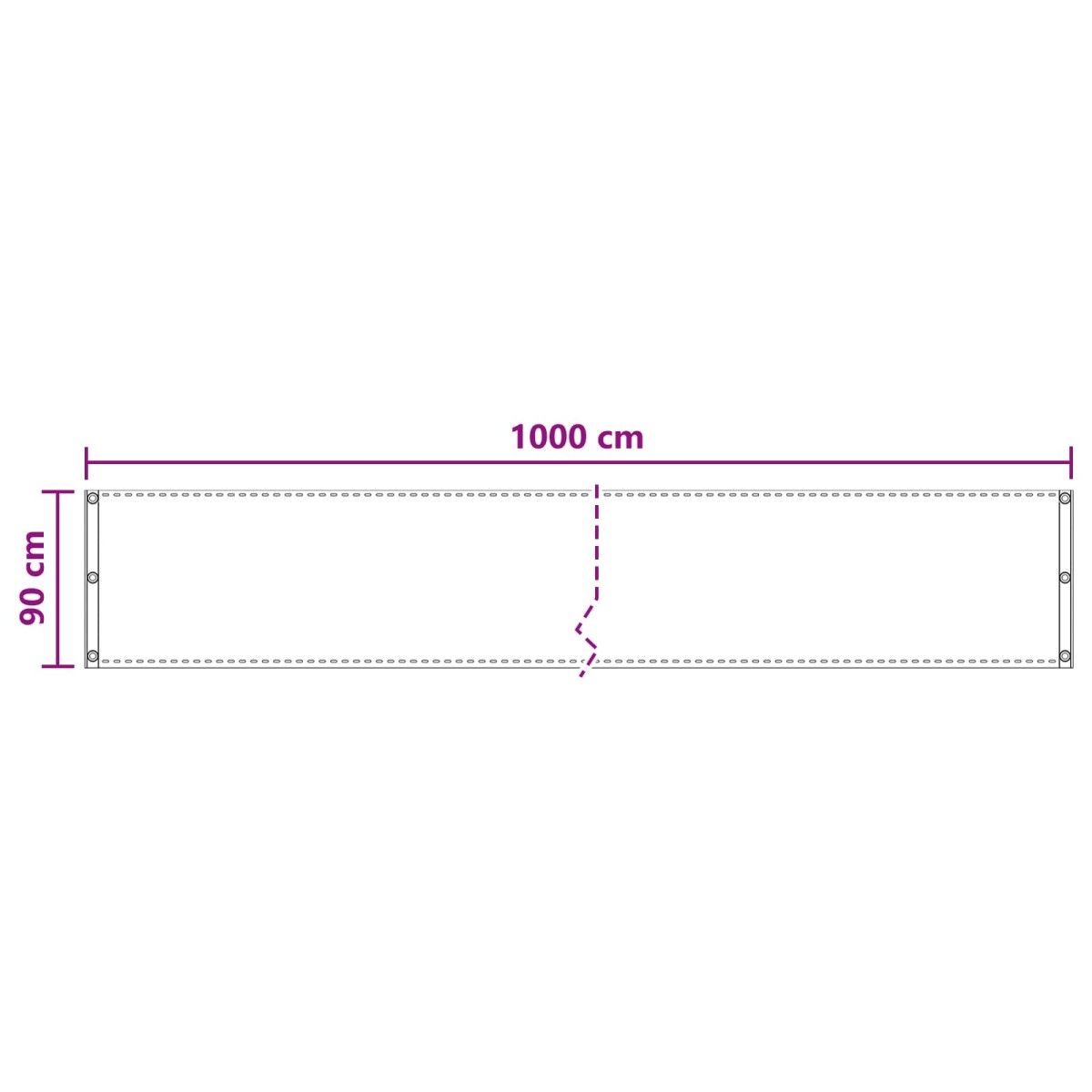 vidaXL Οθόνη Μπαλκονιού Τερακότα 90 x 1000 cm HDPE και Αλουμίνιο