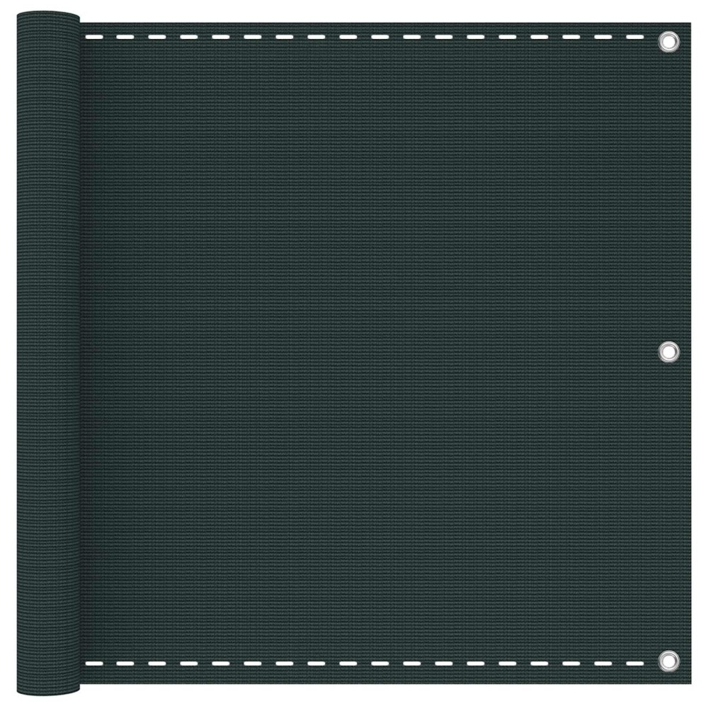 vidaXL Οθόνη Μπαλκονιού Σκούρο Πράσινο 90 x 1000 cm HDPE και Αλουμίνιο