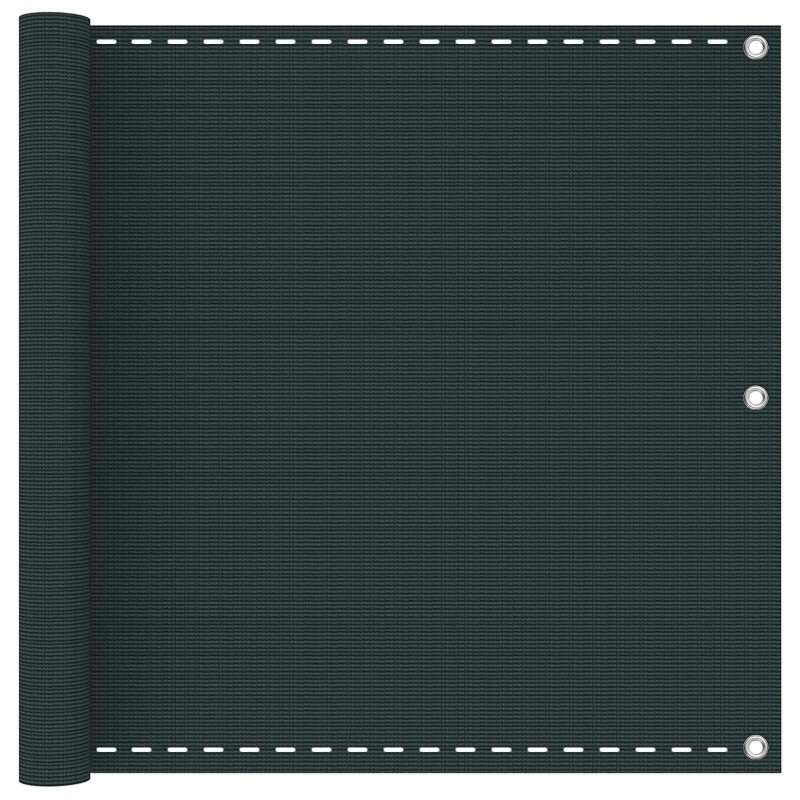 vidaXL Οθόνη Μπαλκονιού Σκούρο Πράσινο 90 x 1000 cm HDPE και Αλουμίνιο