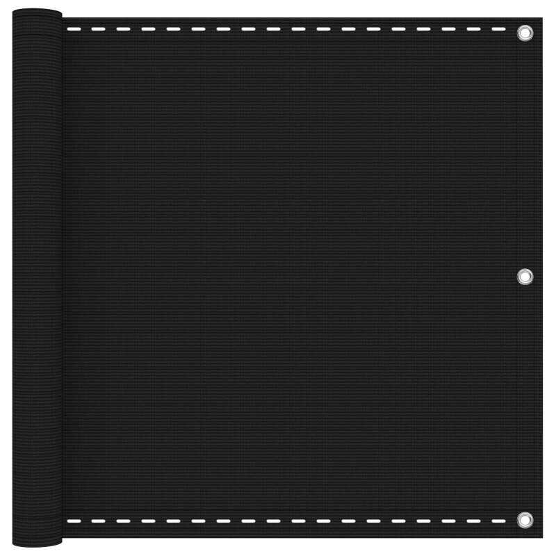 vidaXL Οθόνη Μπαλκονιού Μαύρο 90 x 800 cm HDPE και Αλουμίνιο