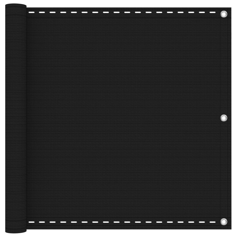 vidaXL Οθόνη Μπαλκονιού Μαύρο 120 x 700 cm HDPE και Αλουμίνιο