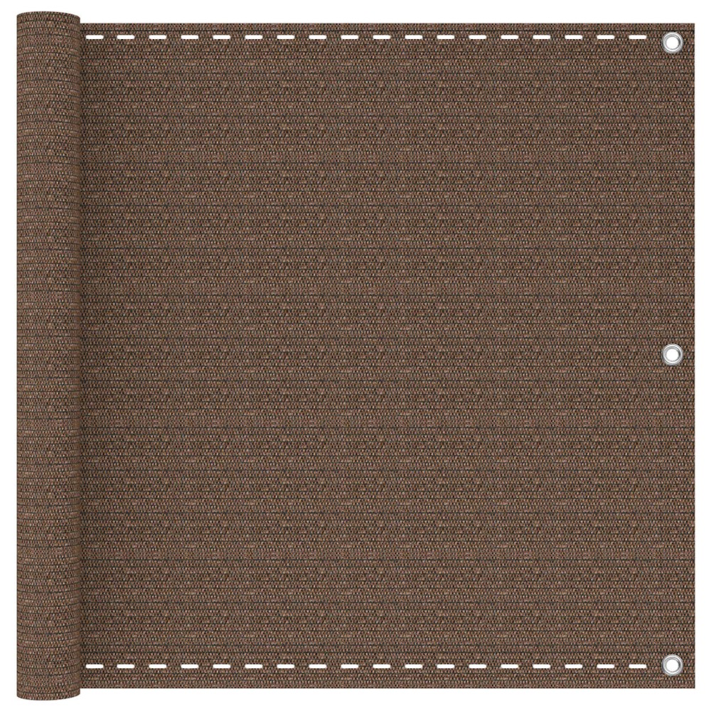 vidaXL Οθόνη Μπαλκονιού Καφέ 75 x 800 cm HDPE και Αλουμίνιο