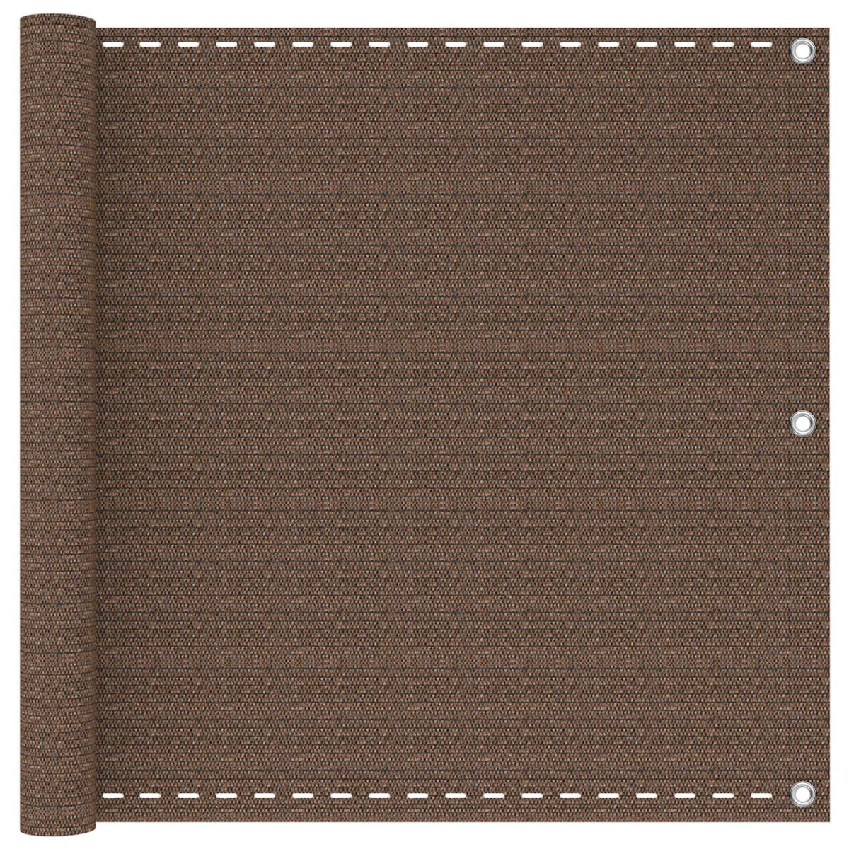 vidaXL Οθόνη Μπαλκονιού Καφέ 75 x 1000 cm HDPE και Αλουμίνιο