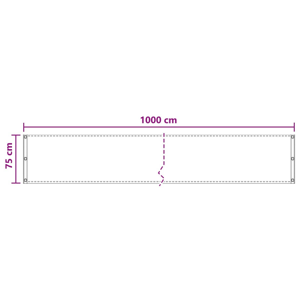 vidaXL Οθόνη Μπαλκονιού Καφέ 75 x 1000 cm HDPE και Αλουμίνιο