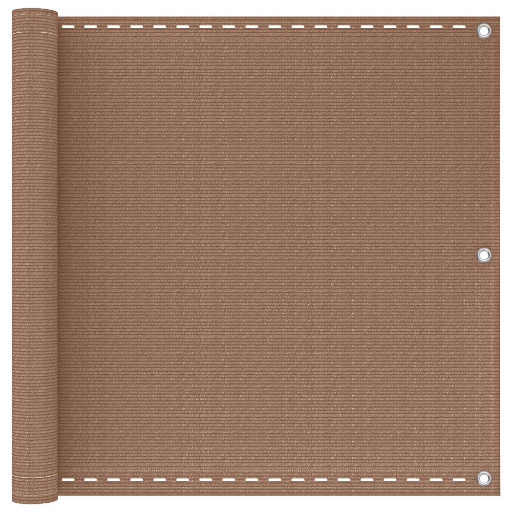vidaXL Οθόνη Μπαλκονιού Taupe 75 x 1000 cm HDPE και Αλουμίνιο