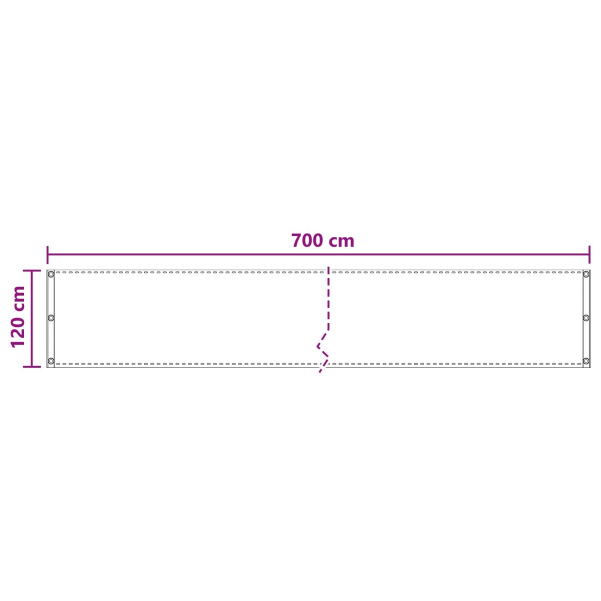 vidaXL Οθόνη Μπαλκονιού Taupe 120 x 700 cm HDPE και Αλουμίνιο