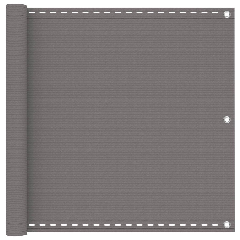 vidaXL Οθόνη Μπαλκονιού Ανοιχτό γκρι 75 x 1200 εκ HDPE και Αλουμίνιο