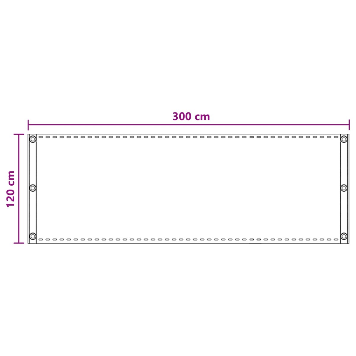 vidaXL Οθόνη Μπαλκονιού Ανοιχτό γκρι 120 x 300 cm HDPE και Αλουμίνιο