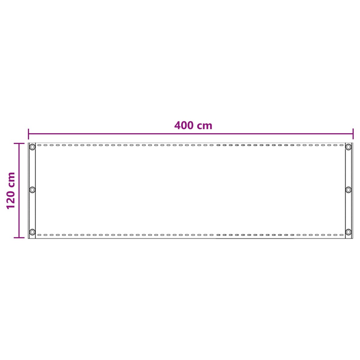 vidaXL Οθόνη Μπαλκονιού Ανοιχτό γκρι 120 x 400 cm HDPE και Αλουμίνιο