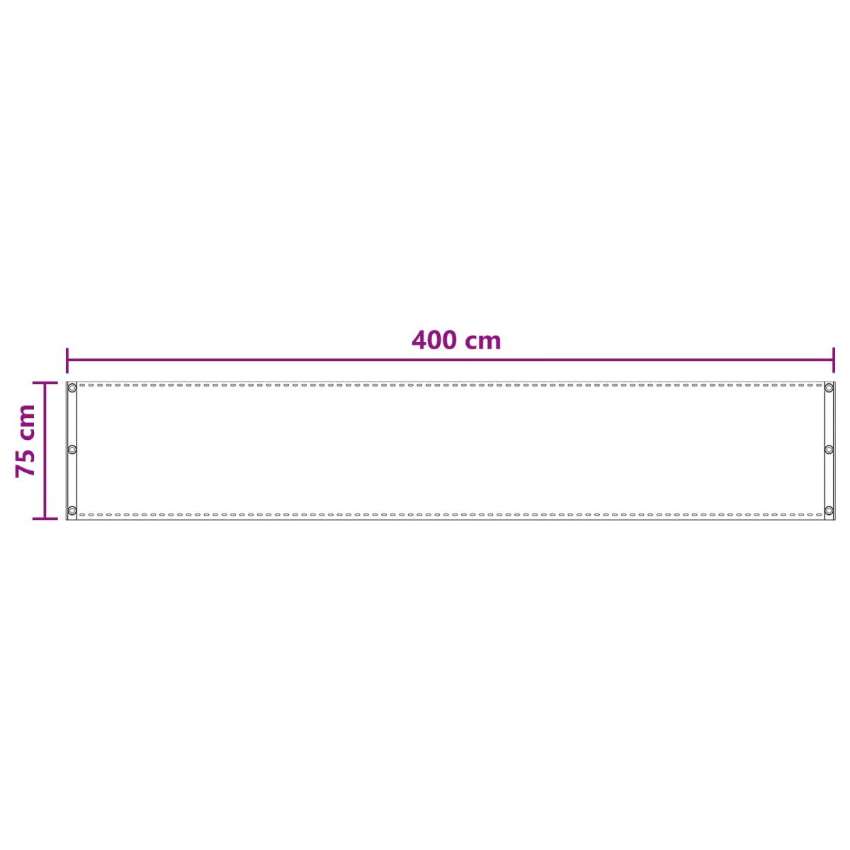 vidaXL Οθόνη Μπαλκονιού Άμμος 75 x 400 cm HDPE και Αλουμίνιο