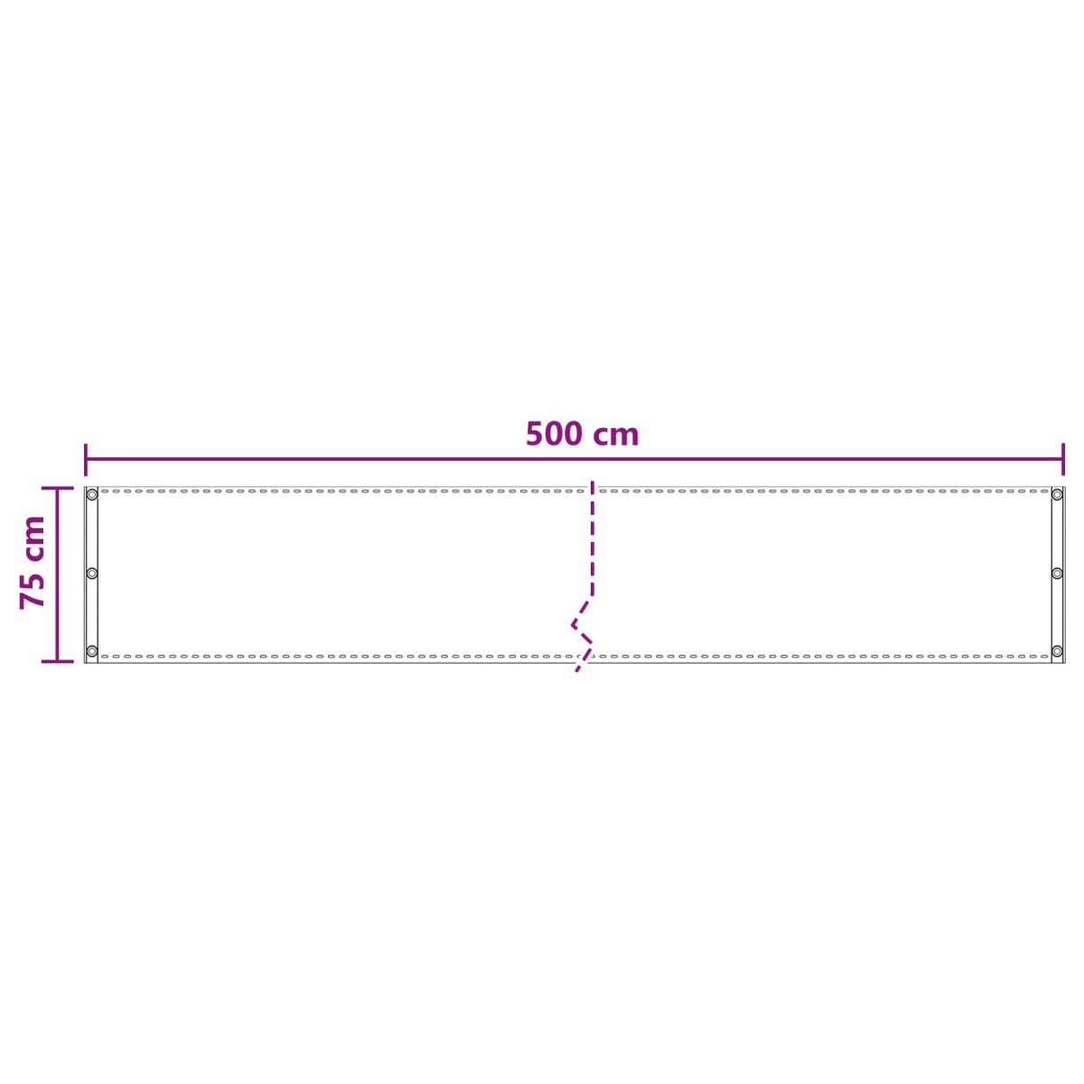 vidaXL Οθόνη Μπαλκονιού Άμμος 75 x 500 cm HDPE και Αλουμίνιο