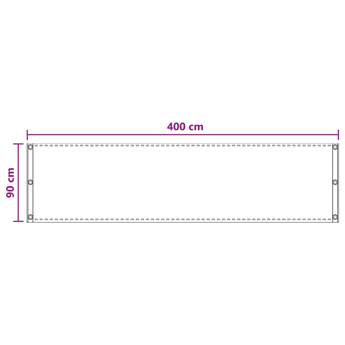 vidaXL Οθόνη Μπαλκονιού Άμμος 90 x 400 cm HDPE και Αλουμίνιο