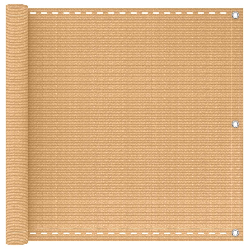 vidaXL Οθόνη Μπαλκονιού Άμμος 90 x 400 cm HDPE και Αλουμίνιο
