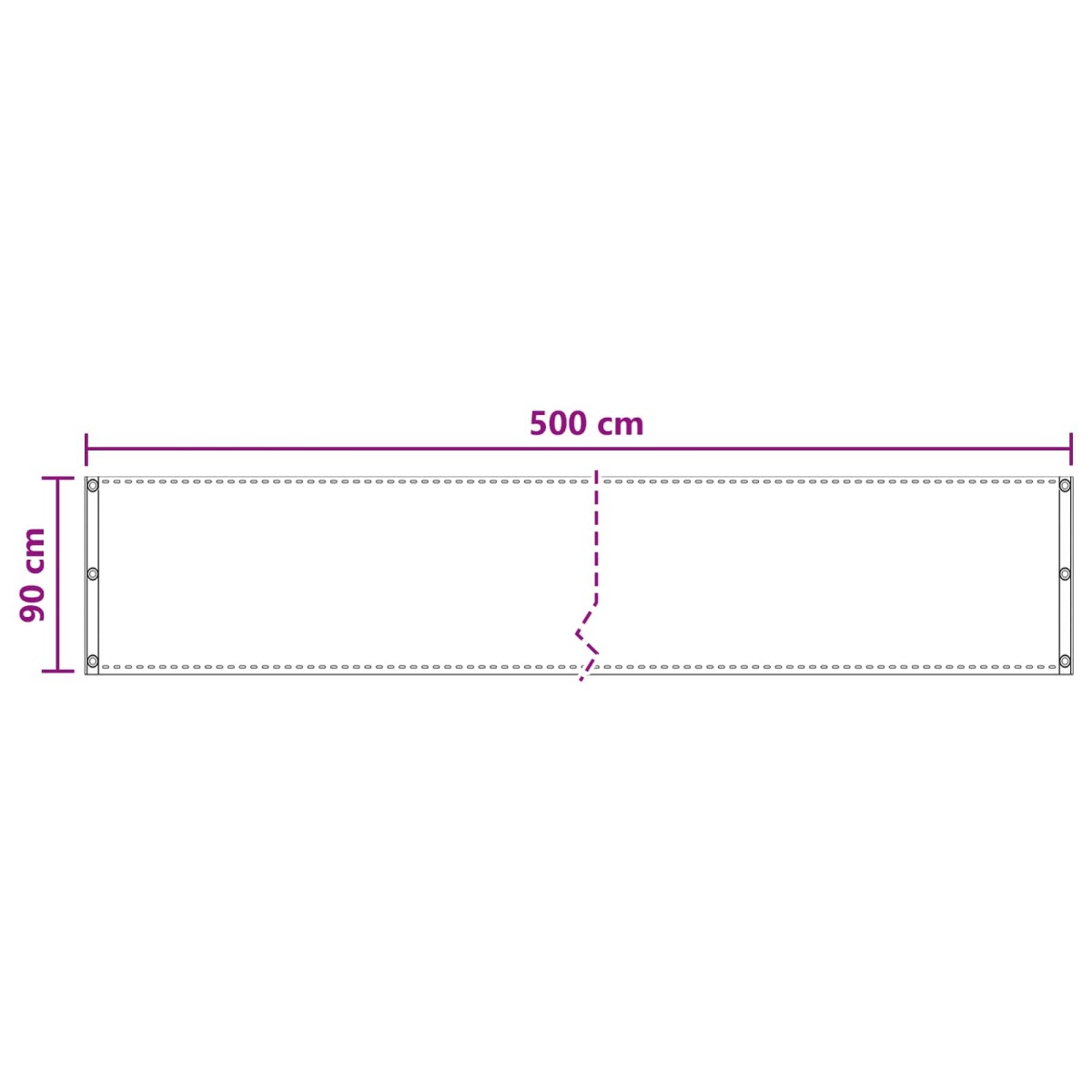 vidaXL Οθόνη Μπαλκονιού Άμμος 90 x 500 cm HDPE και Αλουμίνιο