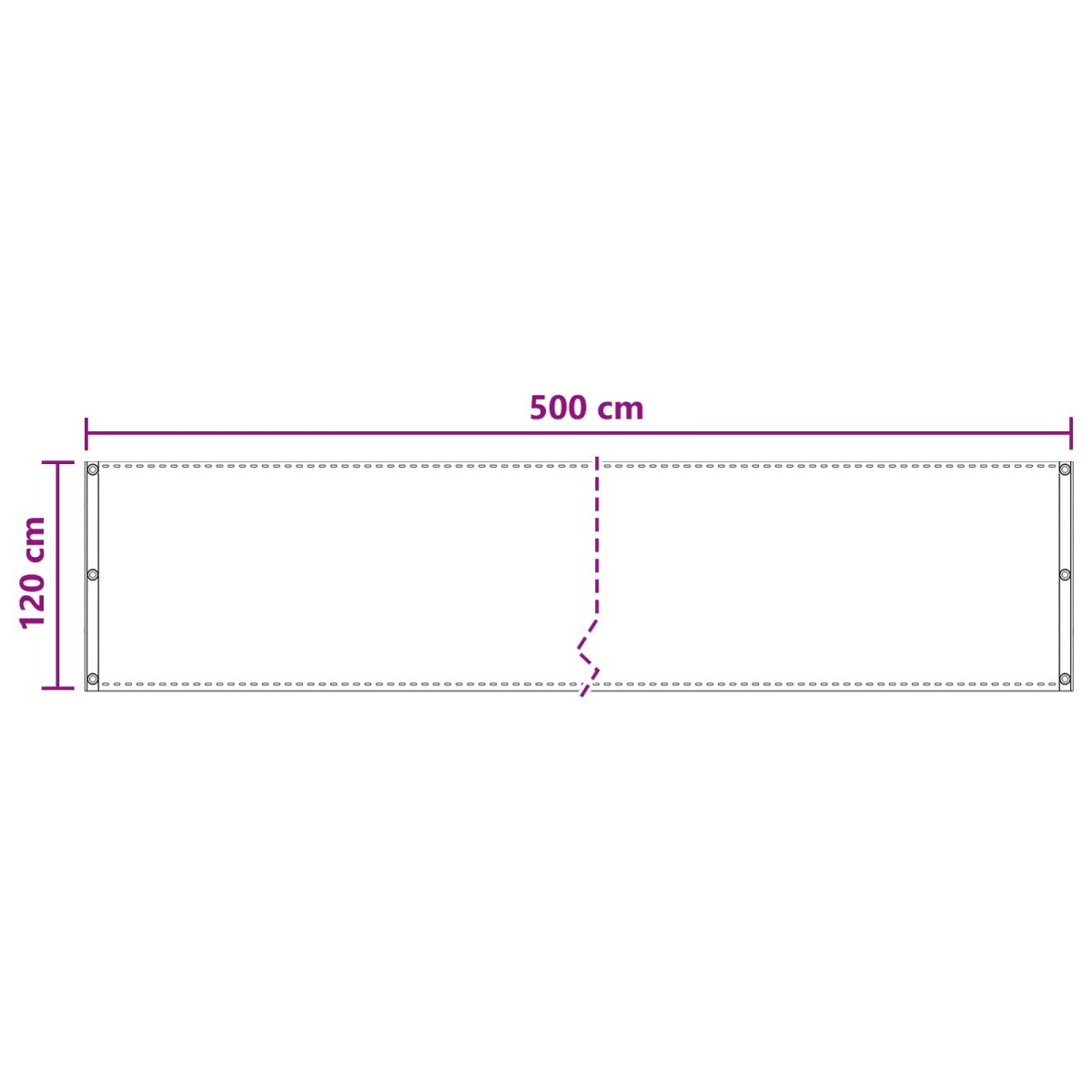 vidaXL Οθόνη Μπαλκονιού Άμμος 120 x 500 cm HDPE και Αλουμίνιο