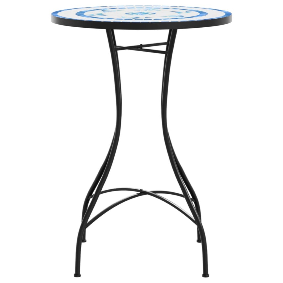 vidaXL Τραπέζι Bistro «Μωσαϊκό» Μπλε/Λευκό Ø50x70 εκ. Κεραμικό
