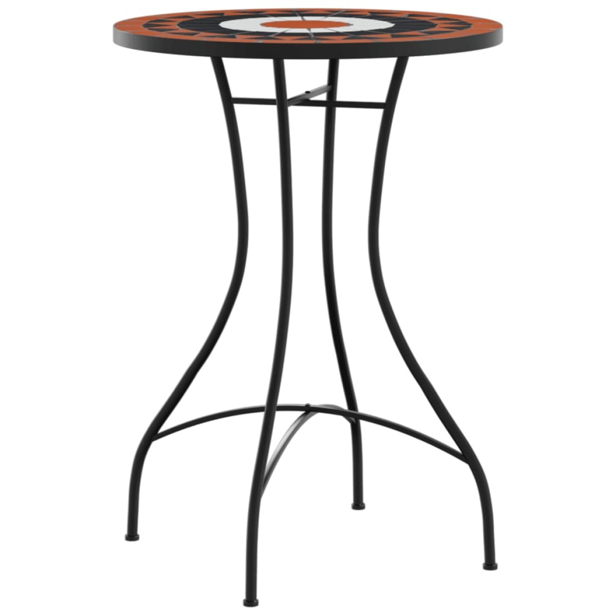 vidaXL Τραπέζι Bistro «Μωσαϊκό» Τερακότα/Λευκό Ø50x70 εκ. Κεραμικό