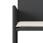 vidaXL Καναπές Κήπου Διθέσιος με Τραπέζι & Σκαμπό Μαύρος Συνθ. Ρατάν