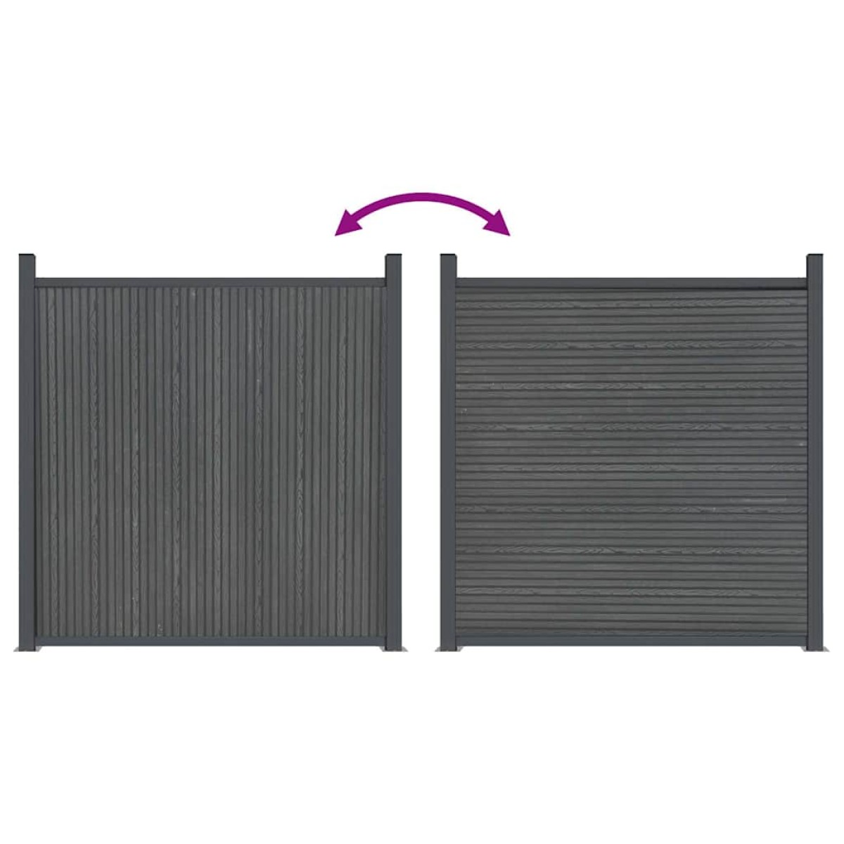 vidaXL Πάνελ Περίφραξης με 2 Στύλους Γκρι 180 x 186 εκ. από WPC