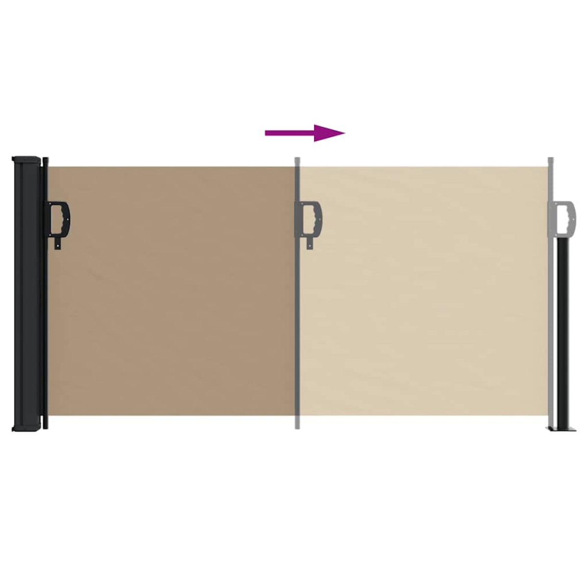 vidaXL Σκίαστρο Πλαϊνό Συρόμενο Taupe 100 x 300 εκ.