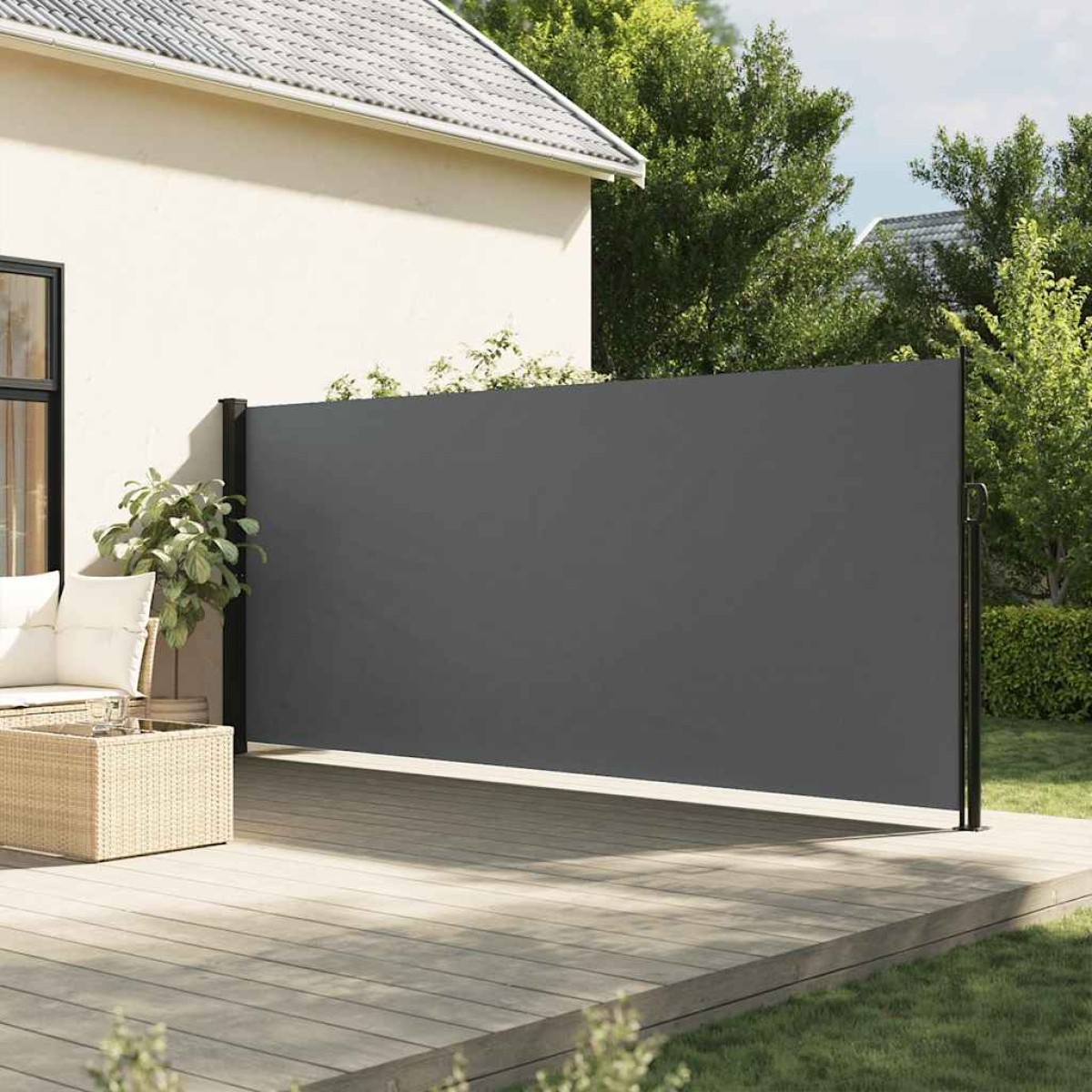 vidaXL Πτυσσόμενη Πλαϊνή Τέντα Ανθρακί 180x300 εκ.
