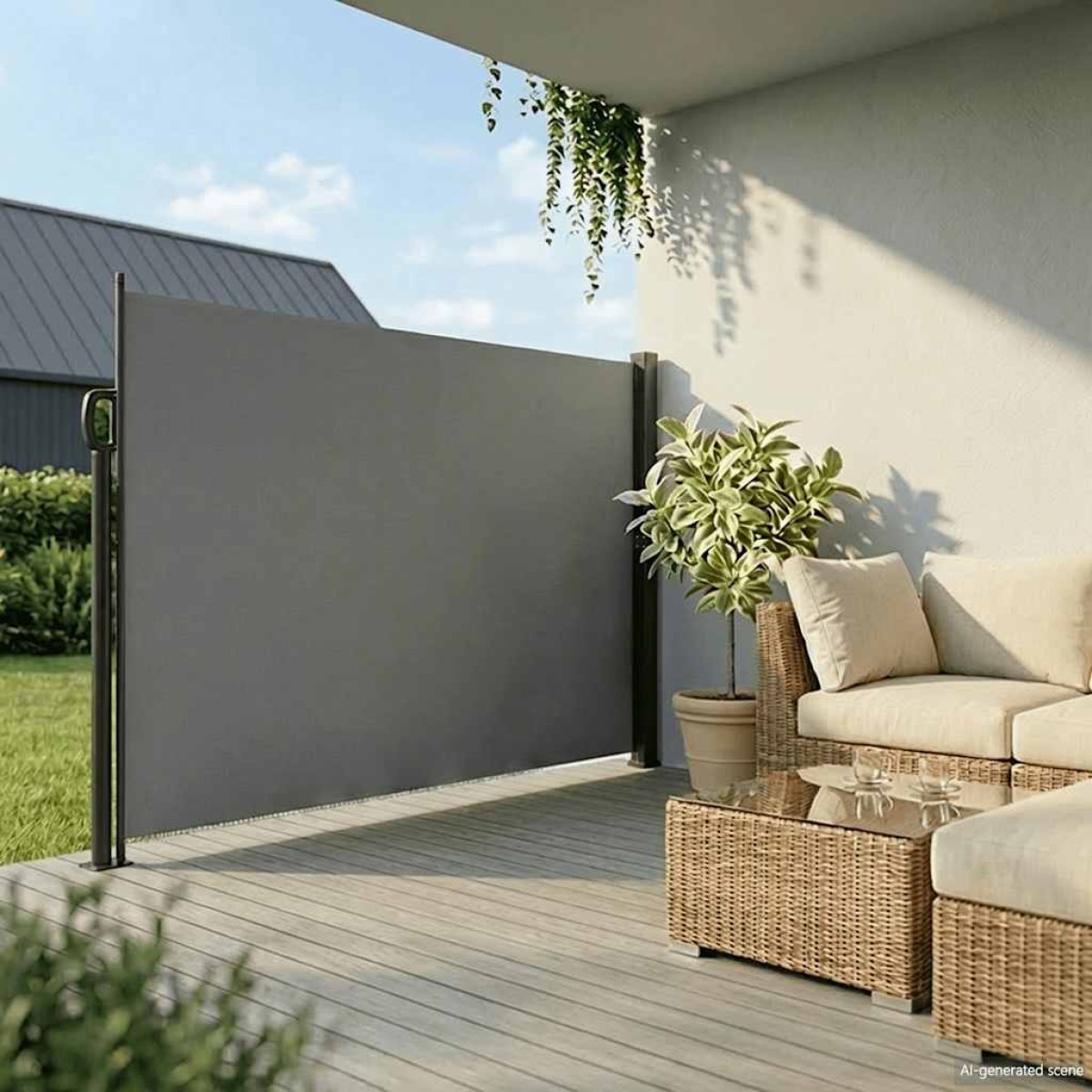 vidaXL Πτυσσόμενη Πλαϊνή Τέντα Ανθρακί 220x300 εκ.