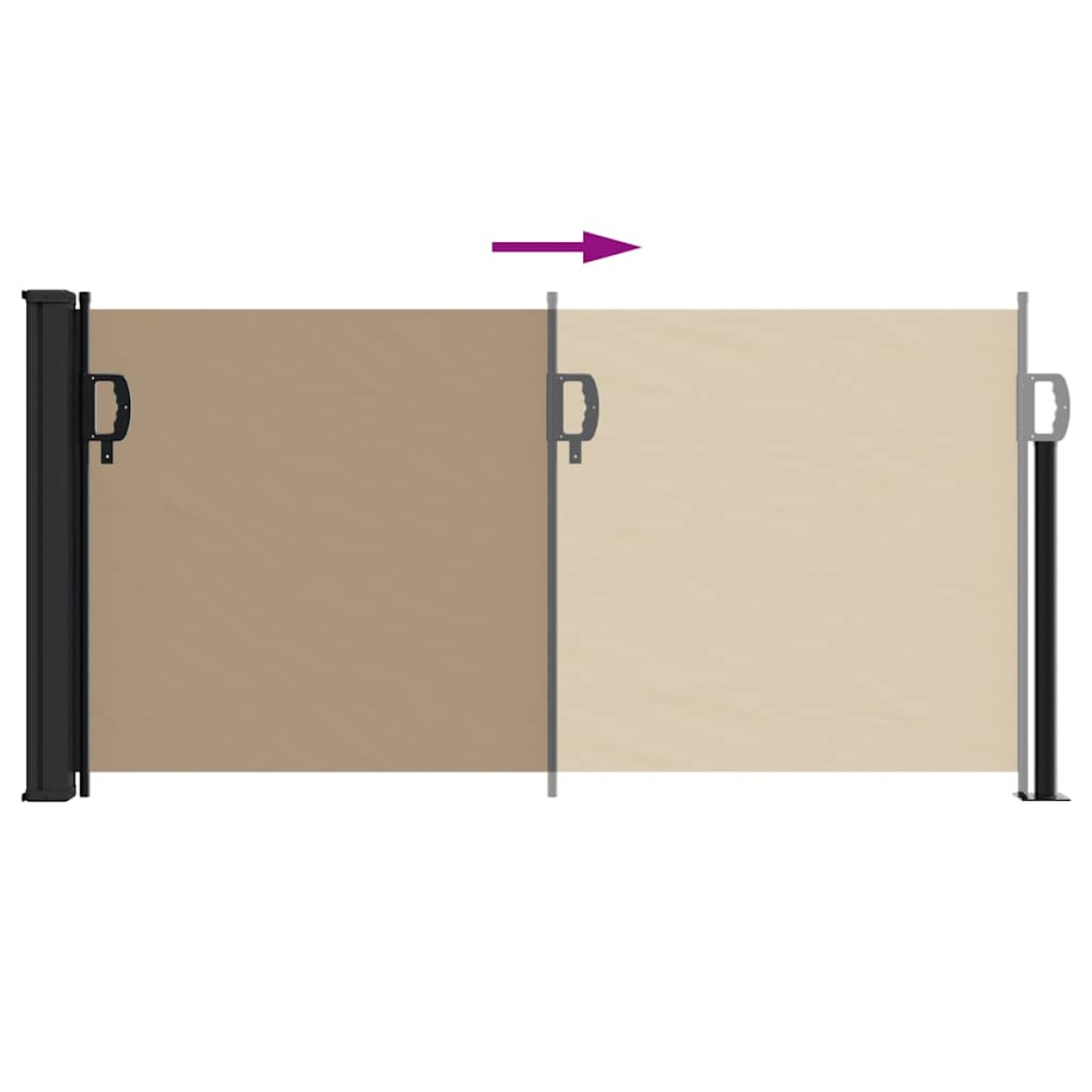 vidaXL Σκίαστρο Πλαϊνό Συρόμενο Taupe 100 x 500 εκ.