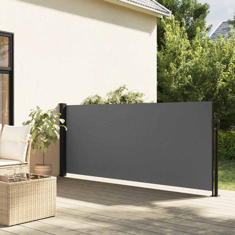 vidaXL Πλαϊνή Τέντα Αναδιπλούμενη Ανθρακί 100x500 εκ.