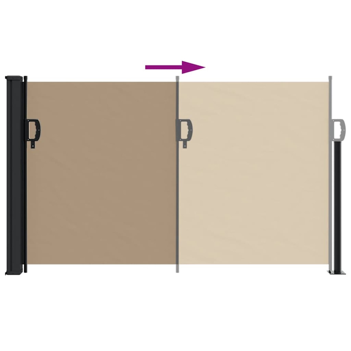 vidaXL Σκίαστρο Πλαϊνό Συρόμενο Taupe 120 x 500 εκ.